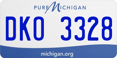 MI license plate DKO3328