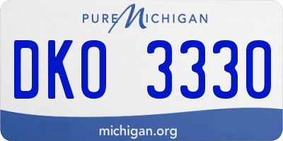 MI license plate DKO3330