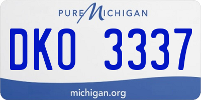 MI license plate DKO3337