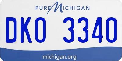 MI license plate DKO3340