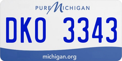 MI license plate DKO3343
