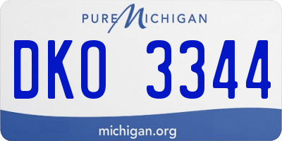 MI license plate DKO3344