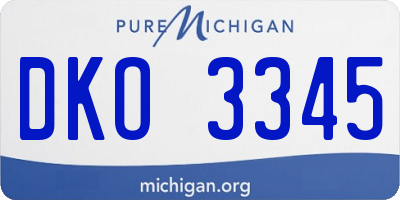 MI license plate DKO3345