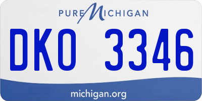 MI license plate DKO3346