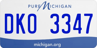 MI license plate DKO3347