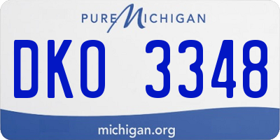 MI license plate DKO3348