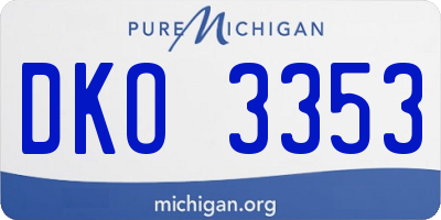 MI license plate DKO3353