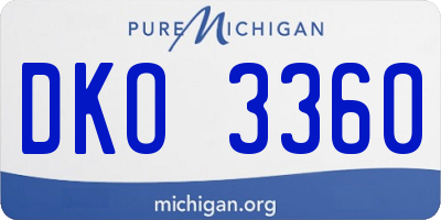 MI license plate DKO3360