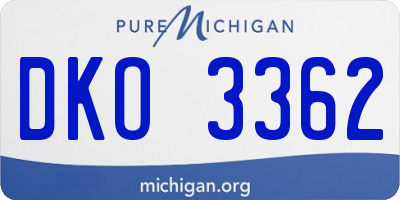 MI license plate DKO3362