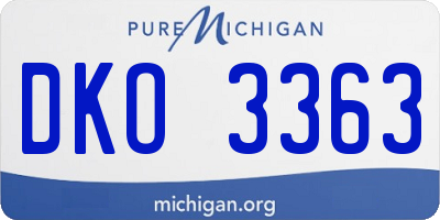 MI license plate DKO3363