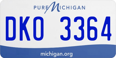 MI license plate DKO3364