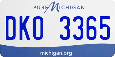 MI license plate DKO3365