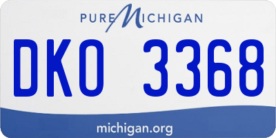 MI license plate DKO3368