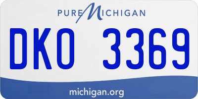MI license plate DKO3369