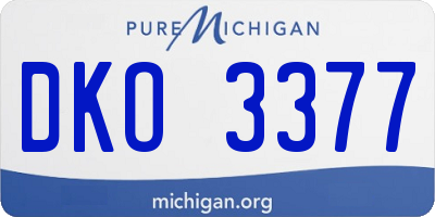 MI license plate DKO3377