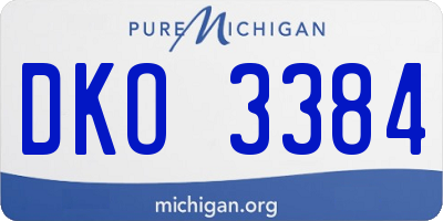MI license plate DKO3384