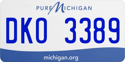 MI license plate DKO3389
