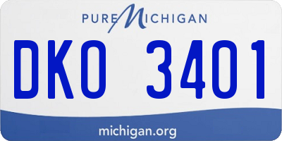 MI license plate DKO3401