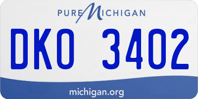 MI license plate DKO3402