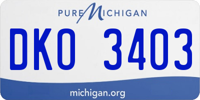 MI license plate DKO3403