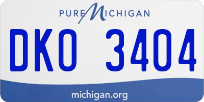 MI license plate DKO3404