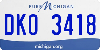 MI license plate DKO3418