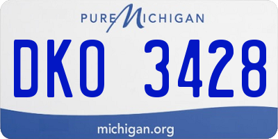 MI license plate DKO3428