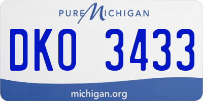 MI license plate DKO3433
