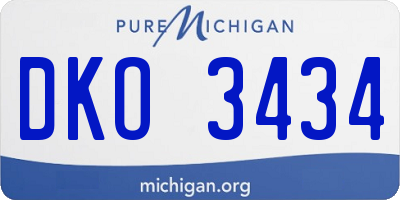 MI license plate DKO3434