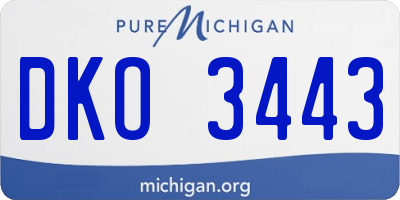 MI license plate DKO3443