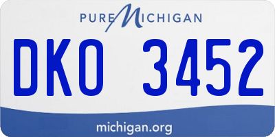 MI license plate DKO3452