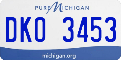 MI license plate DKO3453