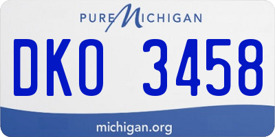MI license plate DKO3458