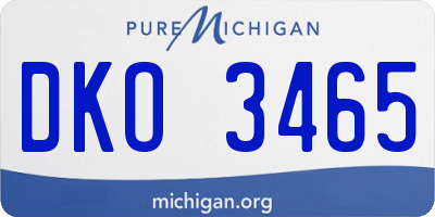MI license plate DKO3465
