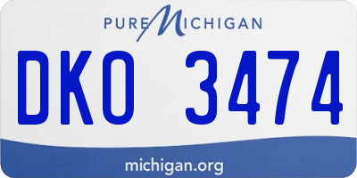 MI license plate DKO3474