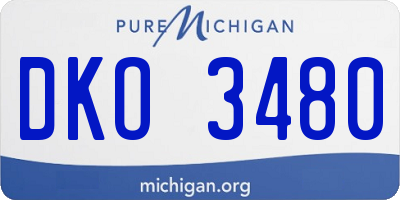 MI license plate DKO3480