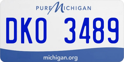 MI license plate DKO3489
