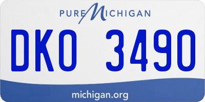 MI license plate DKO3490