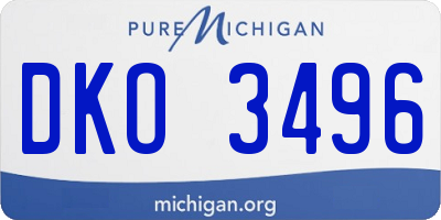MI license plate DKO3496