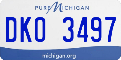 MI license plate DKO3497