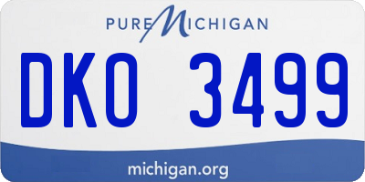 MI license plate DKO3499