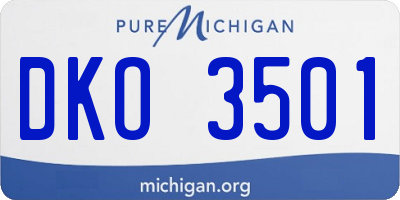 MI license plate DKO3501