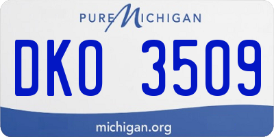 MI license plate DKO3509