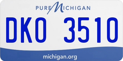 MI license plate DKO3510