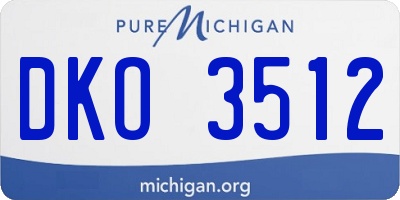 MI license plate DKO3512