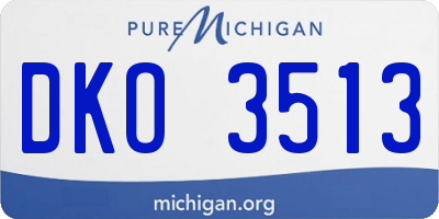 MI license plate DKO3513