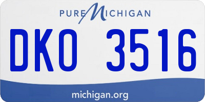 MI license plate DKO3516