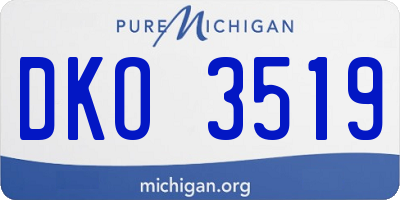 MI license plate DKO3519