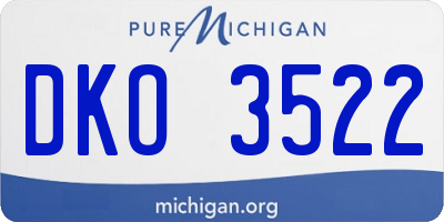MI license plate DKO3522