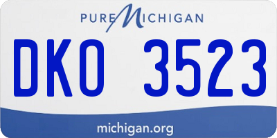 MI license plate DKO3523